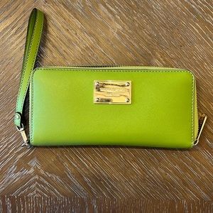 Michael Kors full zip wallet with wrist strap